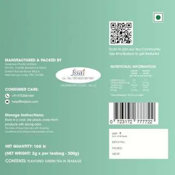 Teabox Premium Organic Green Tea With Dandelion Roots | 100% Whole Leaf Green Tea Leaves | 0% Bitterness | USDA ORGANIC | 100 Tea Bags