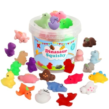 Mochi Squishy Toys, 24 pcs Dinasaur Squishy Animal Party Favors for Kids Classroom Prize Stress Reli...