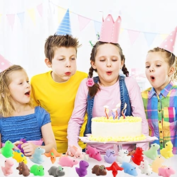 Mochi Squishy Toys, 24 pcs Dinasaur Squishy Animal Party Favors for Kids Classroom Prize Stress Relief Squishies Bulk Gift for Birthday Pinata Goodie Bag Filler Christmas Stocking Stuffers Easter