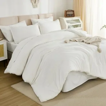 Luxury Litanika King Size Ivory Comforter Set 7 Piece