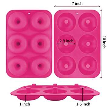 Silicone 2PCS Non-Stick Donut Mold for Healthy Baking