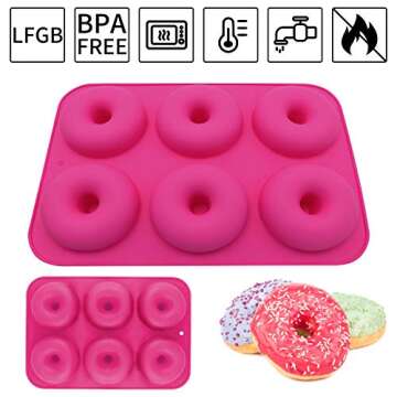 Silicone 2PCS Non-Stick Donut Mold for Healthy Baking