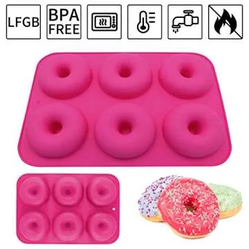Silicone 2PCS Non-Stick Donut Mold for Healthy Baking