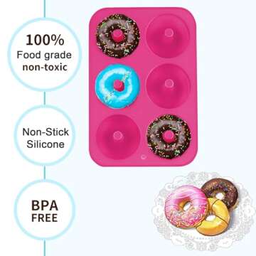 Silicone 2PCS Non-Stick Donut Mold for Healthy Baking
