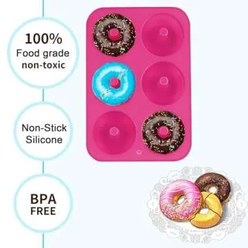 Silicone 2PCS Non-Stick Donut Mold for Healthy Baking