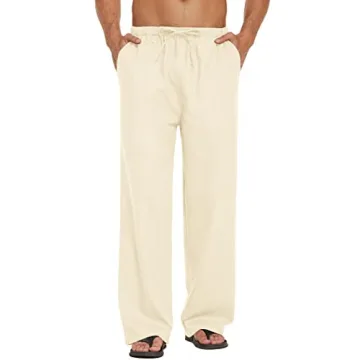 COOFANDY Men's Lightweight Linen Summer Pants