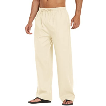 COOFANDY Men's Lightweight Linen Summer Pants