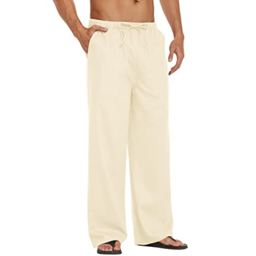 COOFANDY Men's Lightweight Linen Summer Pants