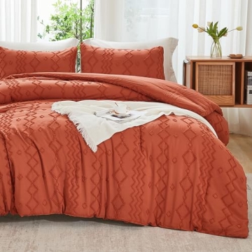 Andency Tufted Comforter Set King Soft Microfiber Bedding