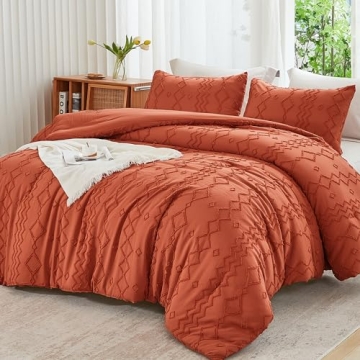 Andency Tufted Comforter Set King Soft Microfiber Bedding