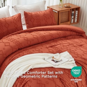 Andency Tufted Comforter Set King Soft Microfiber Bedding