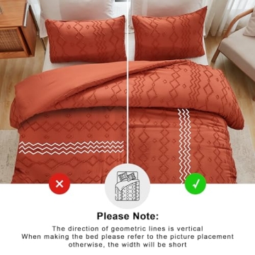 Andency Tufted Comforter Set King Soft Microfiber Bedding