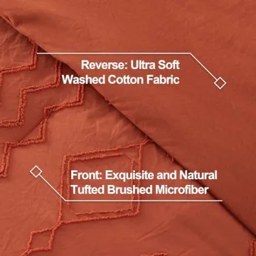 Andency Tufted Comforter Set King Soft Microfiber Bedding