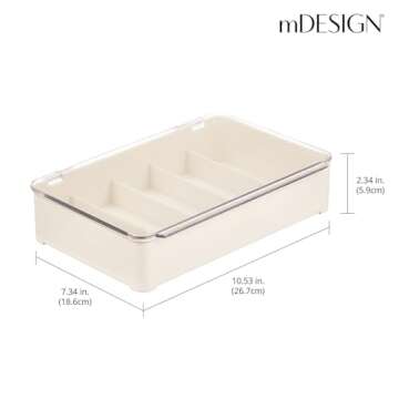 mDesign Plastic Stackable Eyeglass Case Storage Organizer, Hinged Lid for Unisex Sunglasses, Reading...