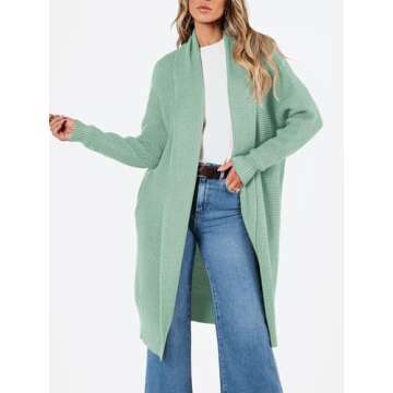 LILLUSORY Long Cardigan Sweaters for Women Fall Trendy Oversized Open Front Winter Coat Blazer 2025 ...
