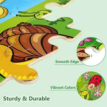 Puzzles for Kids Ages 3-5, 24 Piece Colorful Wooden Puzzles for Toddler Children Learning Educational Puzzles Toys for Boys and Girls (6 Puzzles)