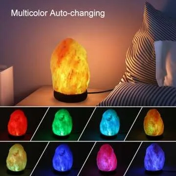 Wrcevtor USB Himalayan Salt Lamp - 7 Color Changing, Natural Rock Crystal Lamp for Home Decor and Gi...
