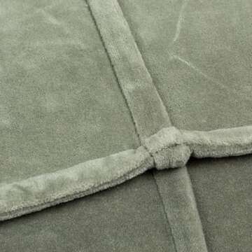 Creative Co-Op Square Cotton Velvet Pouf with Piped Detail, Sage Green