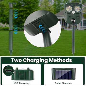 2025 Solar Ultrasonic Animal Repeller for Gardens