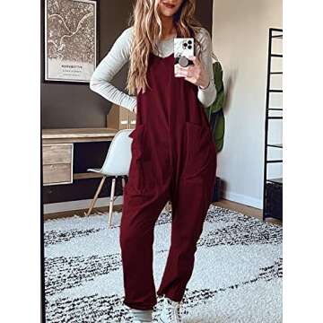 DEEP SELF 2024 Overalls for Women Loose Fit Oversized Baggy Jumpsuits Casual One Piece Maternity Sum...