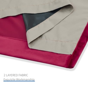 BULBUL Velvet Blackout Curtains 100% Ruby Red 108" Long