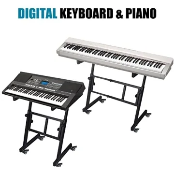 GLEAM Adjustable Heavy Duty Keyboard Stand with Wheels