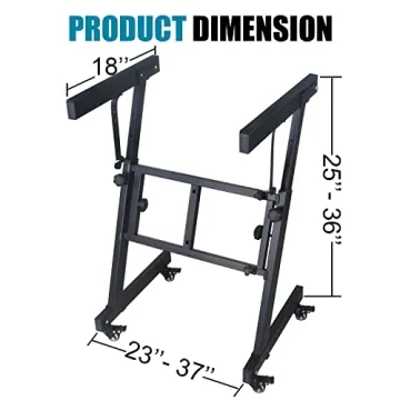 GLEAM Adjustable Heavy Duty Keyboard Stand with Wheels