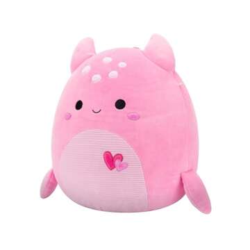 Squishmallows Original 12in Artin The Pink Loch Ness Monster with Hearts – Official Jazwares Valen...