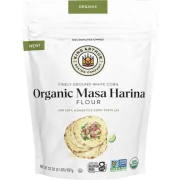 King Arthur Organic Masa Harina: Premium Corn Flour for Authentic Tortillas & Tamales - Non-GMO, Glu...