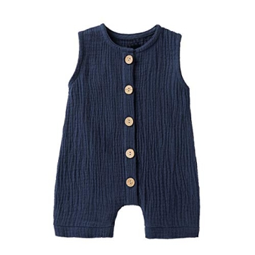 Cecobora Infant Boys Girls Cotton Linen Romper for Summer