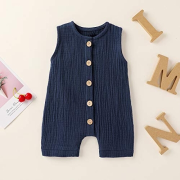 Cecobora Infant Boys Girls Cotton Linen Romper for Summer