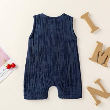 Cecobora Infant Boys Girls Cotton Linen Romper for Summer