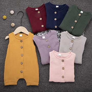 Cecobora Infant Boys Girls Cotton Linen Romper for Summer