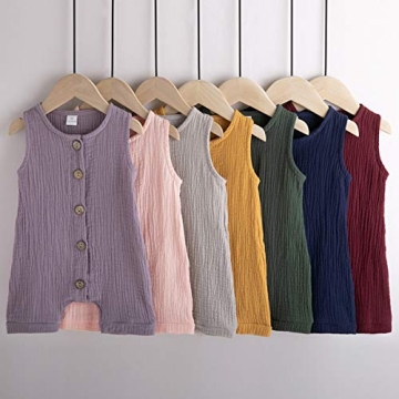 Cecobora Infant Boys Girls Cotton Linen Romper for Summer