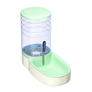 Octhems Automatic pet Water Dispenser Automatic cat Water Gravity Dog Water 1 Gallon Double Bowl Design, Suitable for Small and Medium-Sized Dogs and Cats (Green -Water)