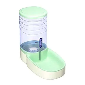 Octhems Automatic pet Water Dispenser Automatic cat Water Gravity Dog Water 1 Gallon Double Bowl Design, Suitable for Small and Medium-Sized Dogs and Cats (Green -Water)