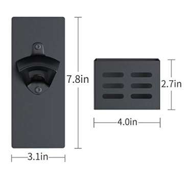 weallbuy Magnetic Bottle Opener with Cap Catcher,Removable Wall Mounted Beer Bottle Opener for Kitch...