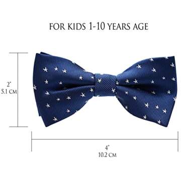 BELLUNO Boys Bow Ties, Pre-tied Bow-Ties Adjustable for Kids, Children, Toddler BowTies, 8-Pack