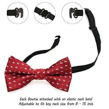 BELLUNO Boys Bow Ties, Pre-tied Bow-Ties Adjustable for Kids, Children, Toddler BowTies, 8-Pack