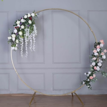 Stunning 7.5 Ft Round Gold Metal Wedding Arch