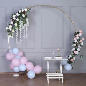 Stunning 7.5 Ft Round Gold Metal Wedding Arch