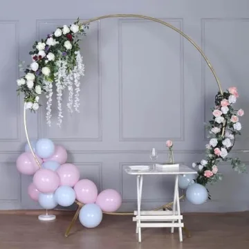 Stunning 7.5 Ft Round Gold Metal Wedding Arch