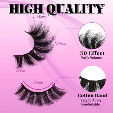 Losha False Lashes Super Fluffy Faux Mink Eyelashes Dramatic Long and Full Fake Eyelashes 7 Pairs Pack Volume Lashes