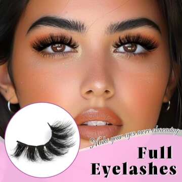 Losha False Lashes Super Fluffy Faux Mink Eyelashes Dramatic Long and Full Fake Eyelashes 7 Pairs Pack Volume Lashes