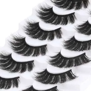 Losha False Lashes Super Fluffy Faux Mink Eyelashes Dramatic Long and Full Fake Eyelashes 7 Pairs Pack Volume Lashes