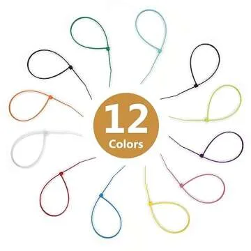 1200 Multi-Purpose Zip Ties - Strong and Colorful Cables