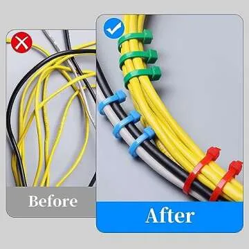 1200 Multi-Purpose Zip Ties - Strong and Colorful Cables