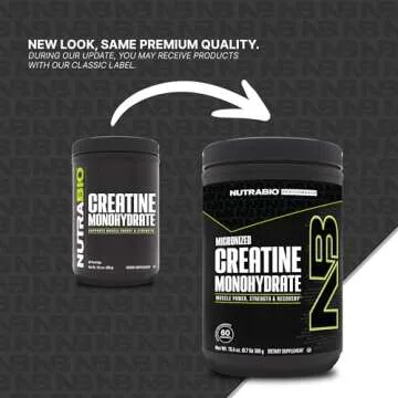 NutraBio Pure Creatine Monohydrate Powder for Muscle Growth