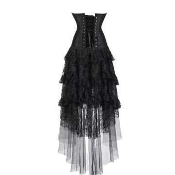 Corset Dresses with Skirts Set Top Bustiers Women's Lingerie Princess Gothic Vintage Burlesque Hallo...