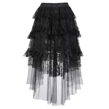 Corset Dresses with Skirts Set Top Bustiers Women's Lingerie Princess Gothic Vintage Burlesque Halloween Black L